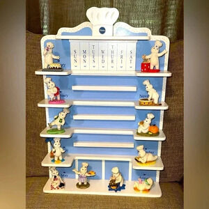 Vintage 1997 The Pillsbury Doughboy™️ Wooden Calendar/Figurines The Danbury Mint